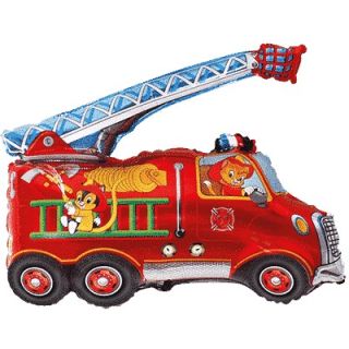 31" Flexmetal Fire Truck Red Foil Balloon