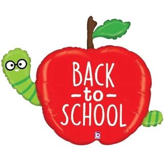 32" Betallic Back To School Apple Foil Balloon