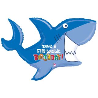 32" Betallic Birthday Shark Foil Balloon