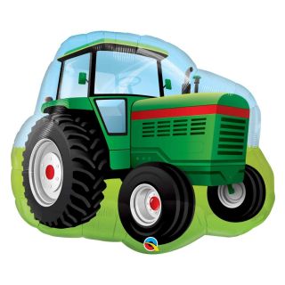34" Green Tractor Qualatex SuperShape Foil Balloon