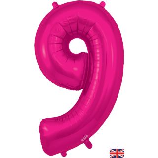 34" New Pink Number 9 Oaktree Foil Balloon