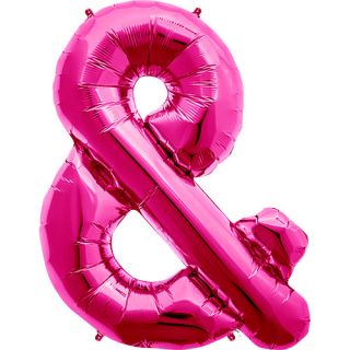 34" North Star Magenta Ampersand Foil Balloon