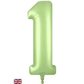 34" Satin Green Number 1 Oaktree Foil Balloon