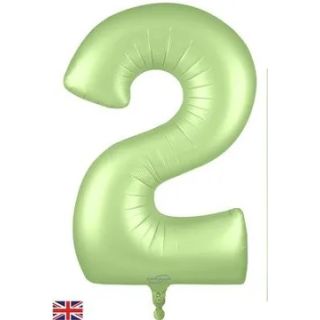 34" Satin Green Number 2 Oaktree Foil Balloon