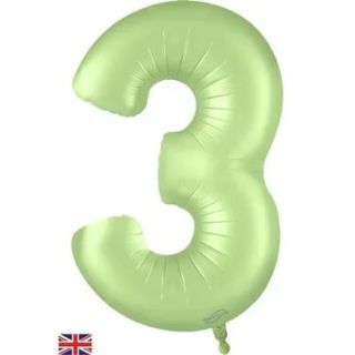 34" Satin Green Number 3 Oaktree Foil Balloon