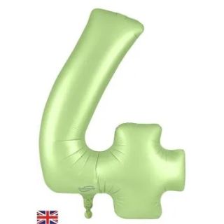 34" Satin Green Number 4 Oaktree Foil Balloon