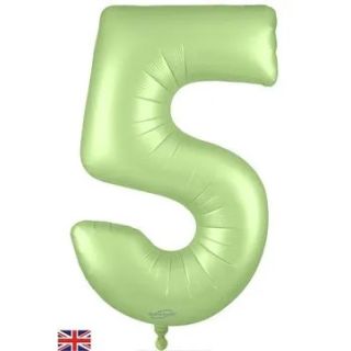 34" Satin Green Number 5 Oaktree Foil Balloon