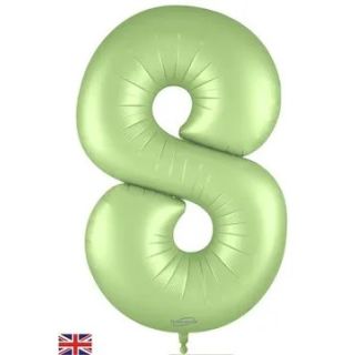 34" Satin Green Number 8 Oaktree Foil Balloon