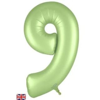 34" Satin Green Number 9 Oaktree Foil Balloon