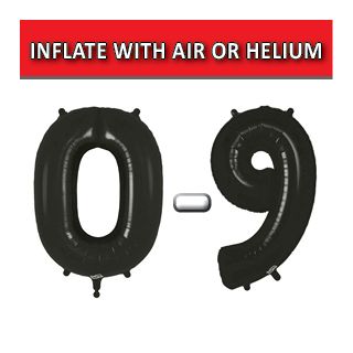 34" Black Numbers Oaktree Foil Balloons