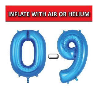 34" Blue Numbers Oaktree Foil Balloons
