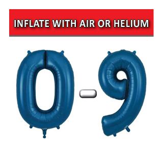 34" Navy Numbers Oaktree Foil Balloons