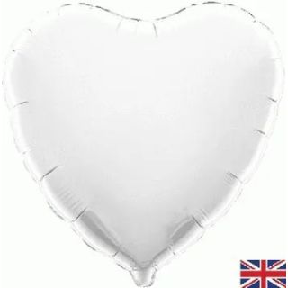 18" White Heart Oaktree Foil Balloon