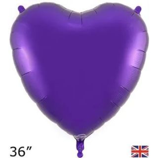 36" Oaktree Heart Purple Foil Balloon
