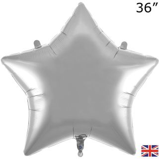 36" Oaktree Star Silver Foil Balloon