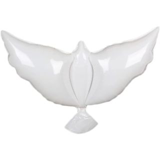 36" White Dove Plain Foil Balloon