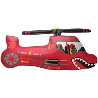 36" North Star Red Helicopter Strike Force Foil Balloon