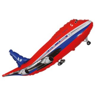 39" x 20" Plane Red Passenger Jet Foil Balloon