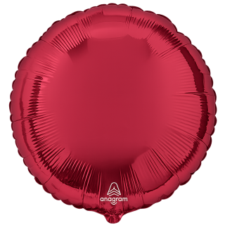 18" Anagram Round Metallic Burgandy Unpackaged Foil Balloon