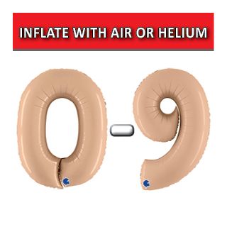 40" Satin Nude Numbers Grabo Foil Balloons