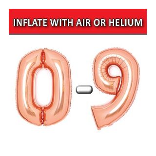 34" Rose Gold Numbers Amscan Foil Balloons
