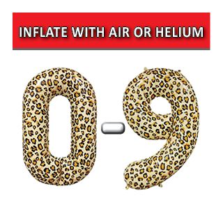 26" Leopard Print Numbers Bamboo Party Foil Balloons