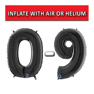 40" Black Numbers Grabo Foil Balloons