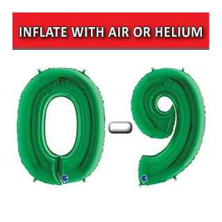 40" Green Numbers Grabo Foil Balloons