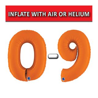 40" Matte Orange Numbers Grabo Foil Balloons