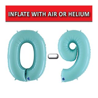 40" Pastel Blue Numbers Grabo Foil Balloons