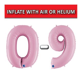 40" Pastel Pink Numbers Grabo Foil Balloons