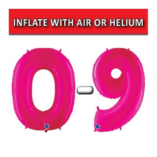 40" Pink Fluo Numbers Grabo Foil Balloons