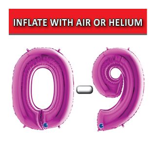 40" Purple Numbers Grabo Foil Balloons