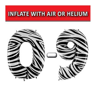 40" Zebraloon Numbers Grabo Foil Balloons 
