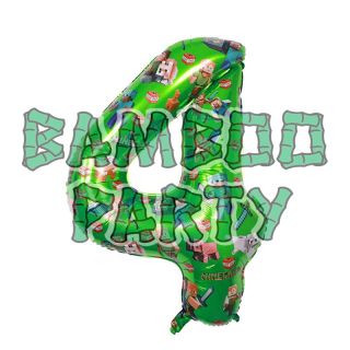 40" Number 4 Green Gaming Foil Balloon