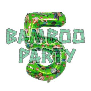 40" Number 5 Green Gaming Foil Balloon