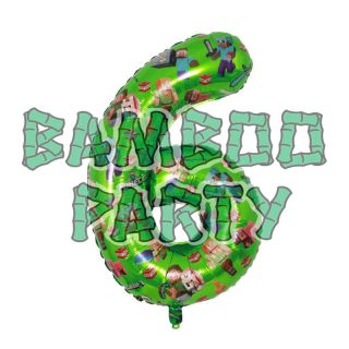 40" Number 6 Green Gaming Foil Balloon