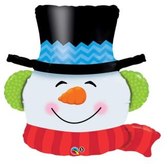 42" Christmas Snowman Head Supershape Foil Balloon