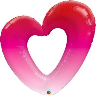 42" Ombre Heart Red Foil Ballon