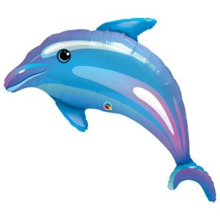 42" Qualatex Dolphin Blue Supershape Foil Balloon