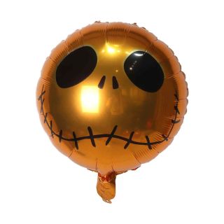 46cm-bamboo-party-gold--black-goul-face--foil-balloon
