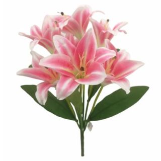 46cm Lily Bush 7 Heads Pink