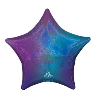 18" Anagram Star Holographic Purple Ombre Foil Balloon