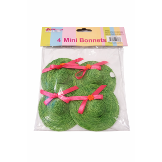 4 Mini Easter Green Bonnets