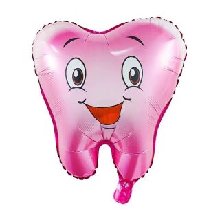 50cm x 56cm Pink Tooth Foil Balloon