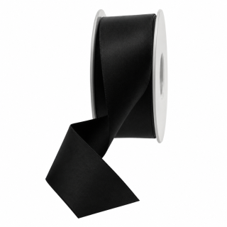 Satin Ribbon Double Faced Black APAC 38mm x 20m