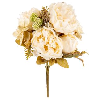 Peony Bouquet Vintage Linen White
