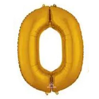 53" Gold Number 0 Anagram Foil Balloon