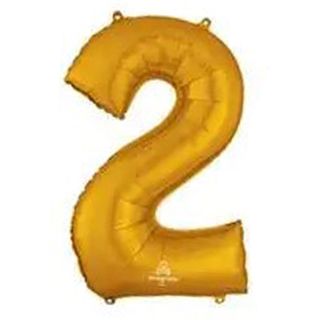 53" Gold Number 2 Anagram Foil Balloon
