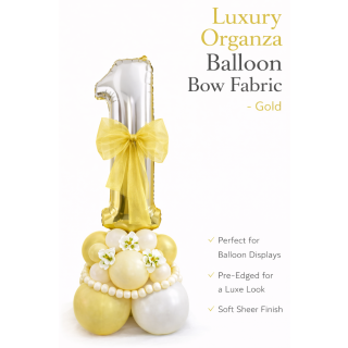 Organza Balloon Bow Fabric Gold